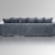 Samt Ecksofa blau rechtsseitig (5070-0016-4)